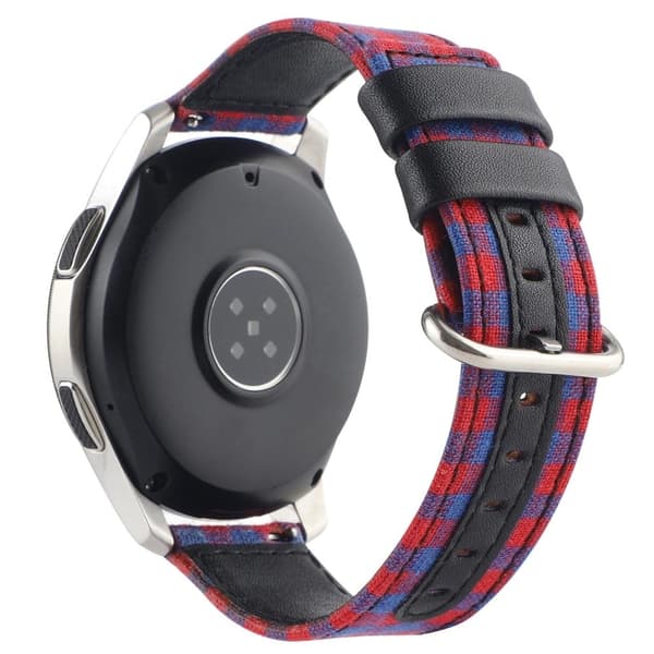 Samsung Galaxy Watch 5 / 5 Pro ternet læderurrem i nylonstil - Blå / Rød Plaid Multicolor