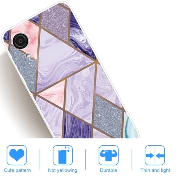 Marmormotiv Samsung Galaxy A03 Core skal - Trianglar Och Diamantmarmor multifärg