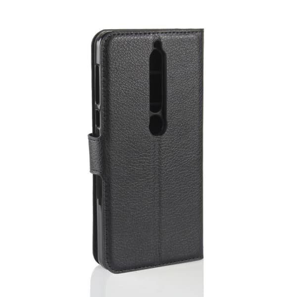 Nokia 6 (2018) Etui laget av kunstlær og silikon - Svart Black