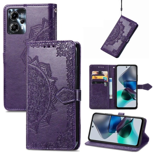 Mandala Motorola Moto G23 / G13 Flip Etui - Lilla Purple