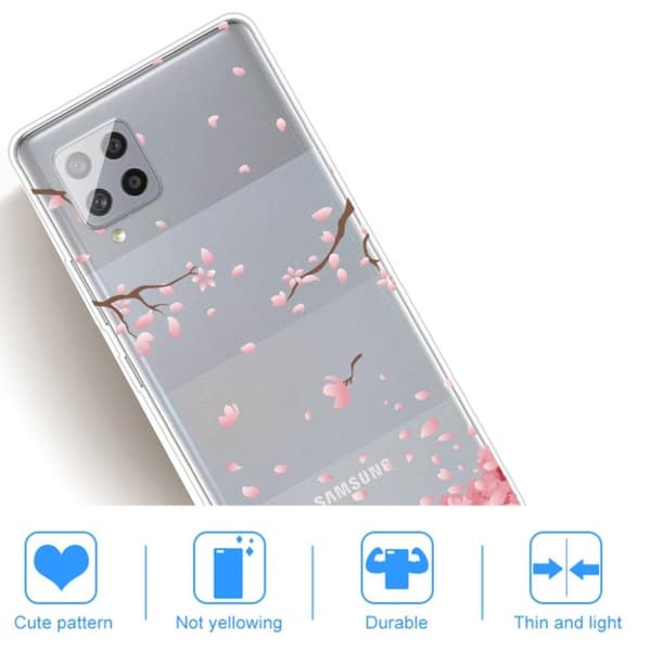 Deco Samsung Galaxy A42 5G Etui - Rosa Blomst Pink