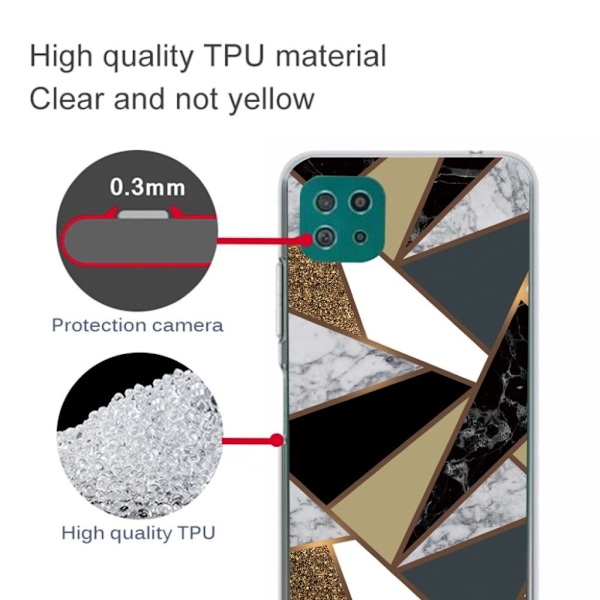 Marmormotiv Samsung Galaxy A22 5G skal - Jordiska Marmorfragment multifärg