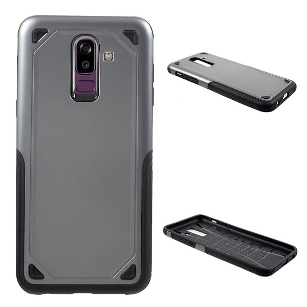 Samsung Galaxy J8 (2018) mobilskal plast silikon stötdämpande - Grå Silvergrå