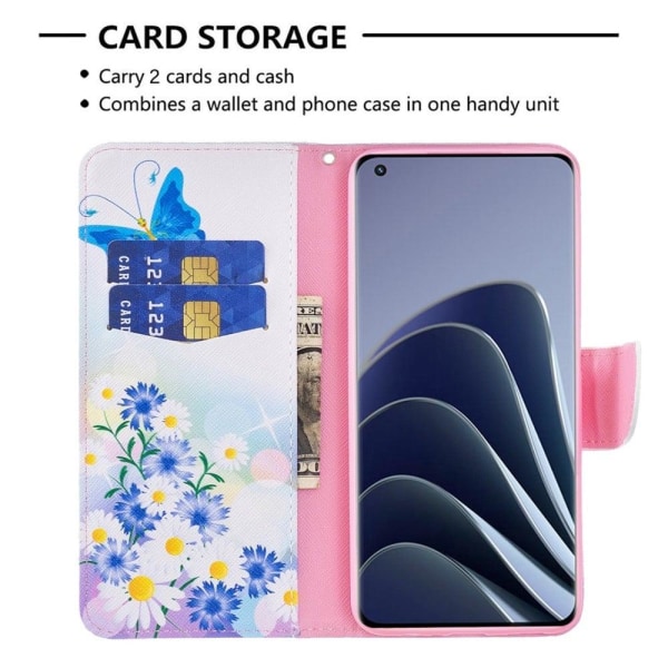Wonderland OnePlus Nord N200 5G flip case - Butterfly and Flower Pink