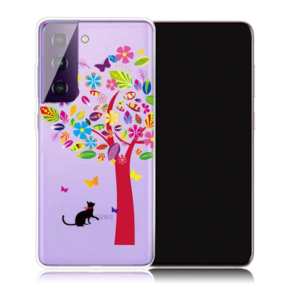 Deco Samsung Galaxy S21 Plus etui - kat og træ Blue