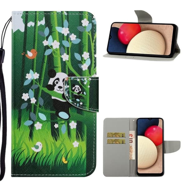 Wonderland Samsung Galaxy A02s Flip etui - Panda Green