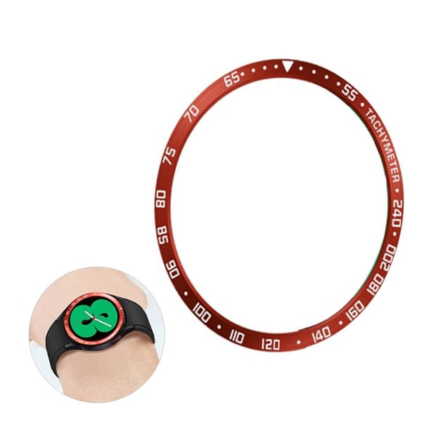 Samsung Galaxy Watch 4 Classic (42mm) tachymeter stil rustfrit stål bezel ring - Rød / Hvid Red