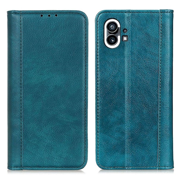 Äkta läder Nothing Phone (1) fodral med magnetisk stängning Grön