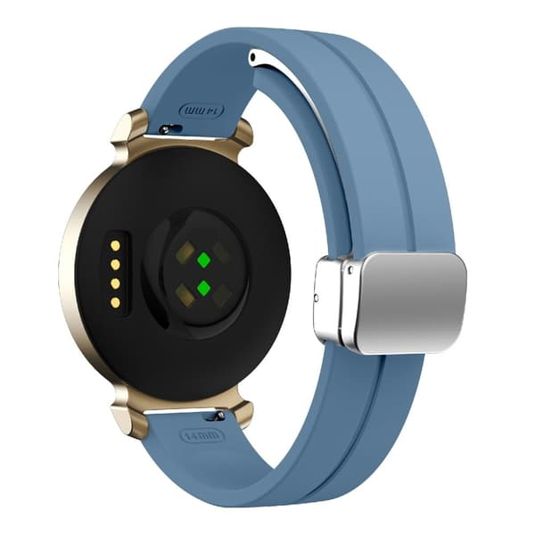 Garmin Lily 2 silikonarmband med magnetisk vikbar spänne - Blå Med Silverspänne Blå