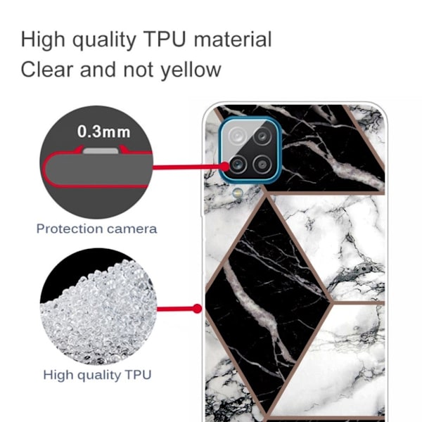 Marble Samsung Galaxy A42 5G Etui - Grå / Svart / Hvit Multicolor