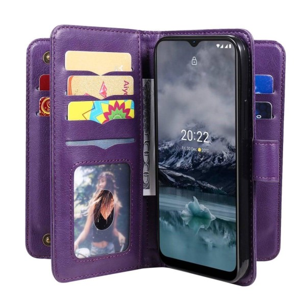 Nokia G11 / Nokia G21 etui med pung / 10 kortpladser – Lilla Purple