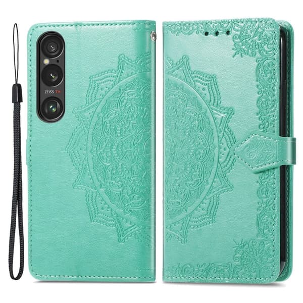 Mandala Sony Xperia 1 VI etui i lær - Grønn Green