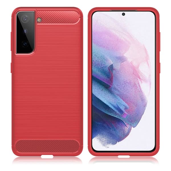 Carbon Flex Samsung Galaxy S21 Plus 5G kotelot - Punainen Red