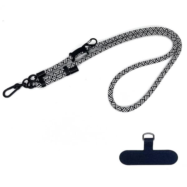 Justerbar nakke-/skuldersnor i polyester med telefonrem - Sort Black