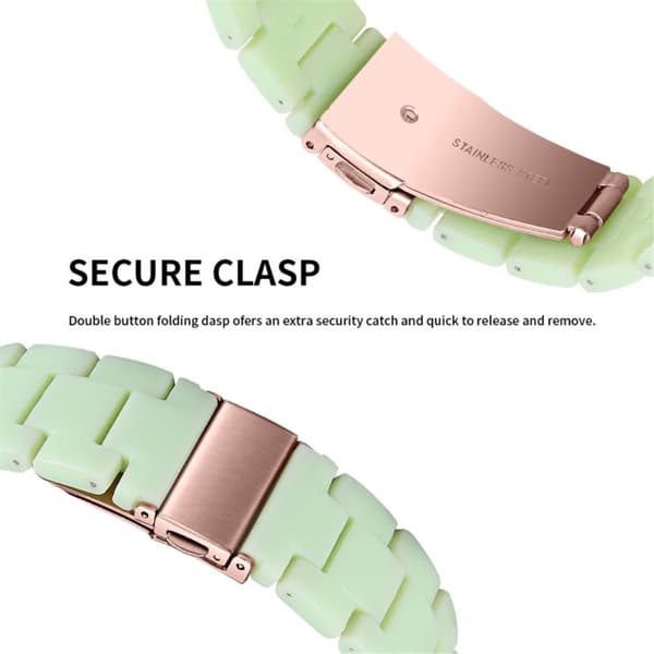 Fitbit Sense 2 / Versa 4 armband i resin-stil med metallspänne - Avokadogrön Grön