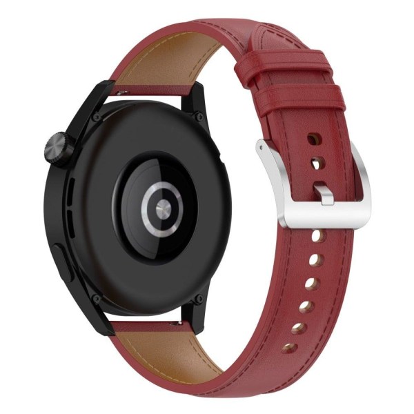 22mm Universal stitching line style cowhide watch strap - Red Röd