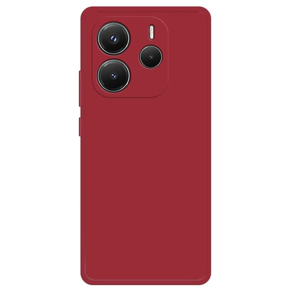 Xiaomi Redmi Note 14 5G Fleksibelt etui med lige kantbeskyttelse Telefoncover - Kamelia Rød Red