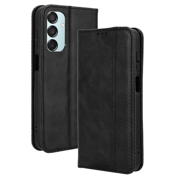 Bofink Vintage Samsung Galaxy M15 nahkakotelo - Musta Black