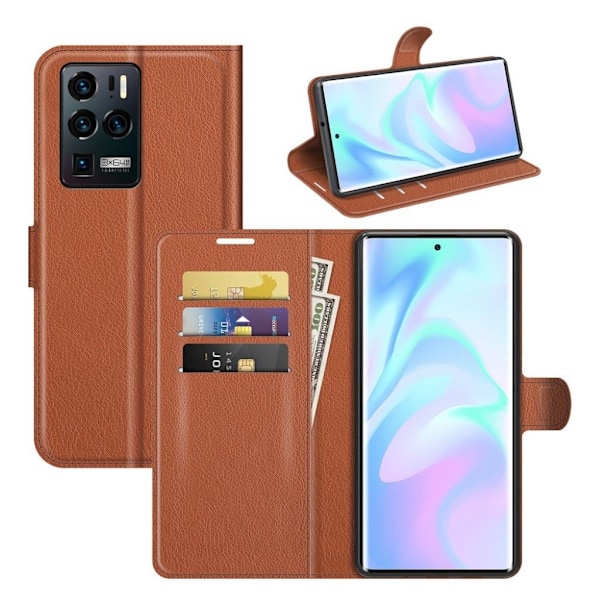 Classic ZTE Axon 30 Ultra 5G flip kuoret - Ruskea Brown