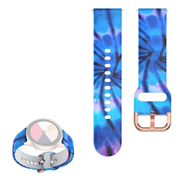 22 mm universal urrem i silikone med cool mønster - Polarlys Blue
