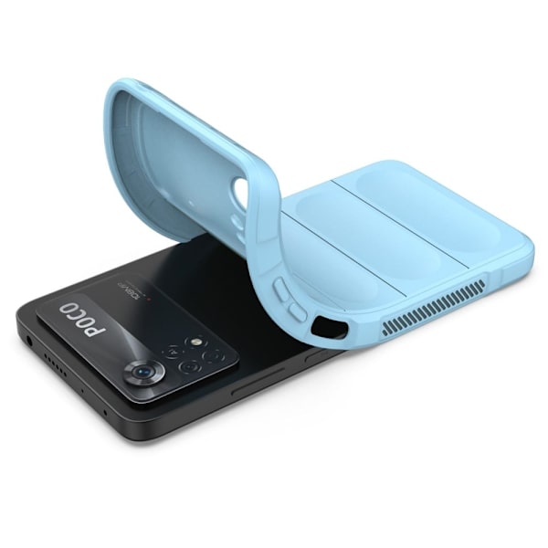 Blødt grebsformet cover til Xiaomi Poco X4 Pro 5G - Blå Blue