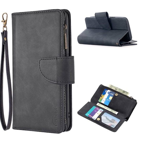 Premium Wallet iPhone 12 Mini etui - Sort Black