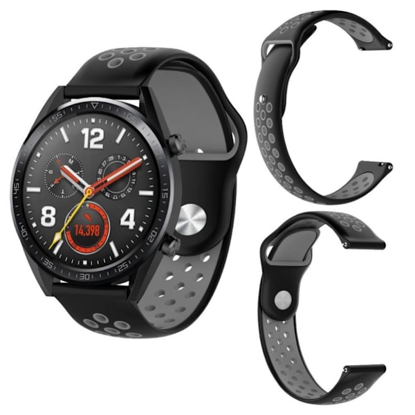 Universal two-tone design watch strap - Black / Grey Svart