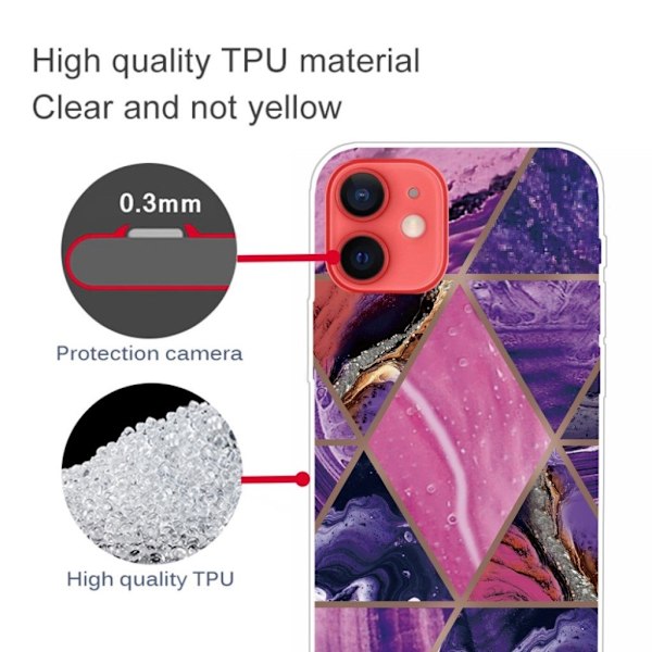Marmormotiv iPhone 13 skal - Lila Och Rosa Marmor multifärg