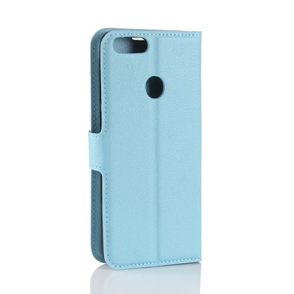Huawei P Smart etui i læder med kortholder - Blå Blue