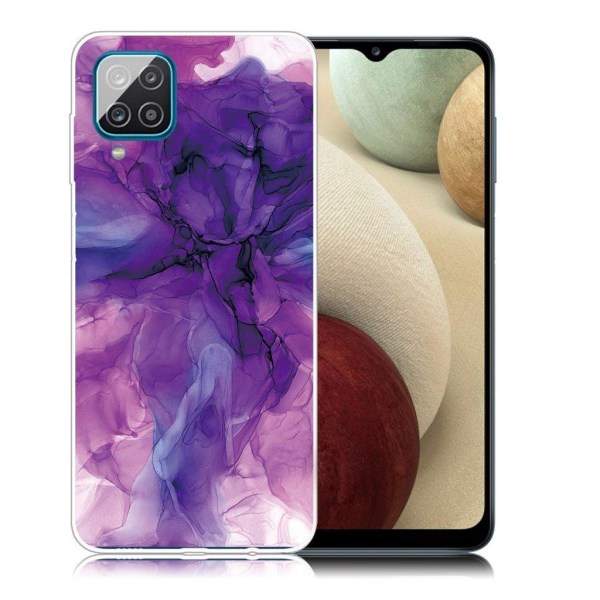 marmor Samsung Galaxy A12 5G etui - Dreamy lilla marmor Purple