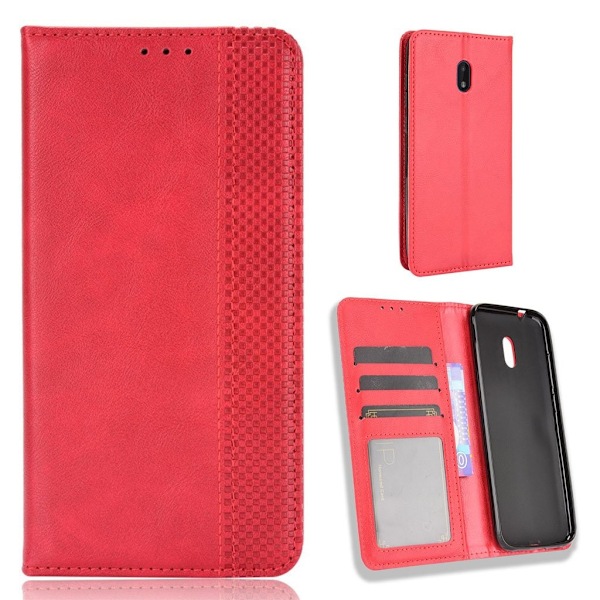 Bofink Vintage Nokia C1 Plus Lær Etui - Rød Red