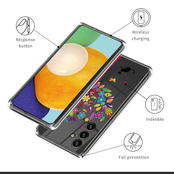 Deco Samsung Galaxy A24 4G Etui - Kat og Træ Multicolor