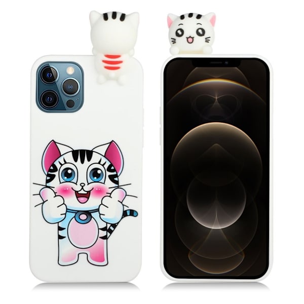 Cute 3D iPhone 12 Pro Max skal - Vit Vit
