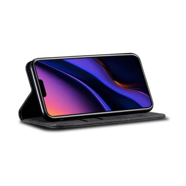 Jeans iPhone 11 Pro Max Flip Veske - Svart Black