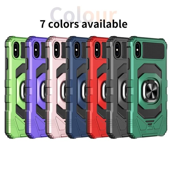 Slidstærkt iPhone X / iPhone Xs cover i hård plast med blød inderside og kickstand - Grøn Green