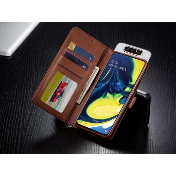 LC.IMEEKE Samsung Galaxy A80 Flip kotelot - Tumman ruskea Brown