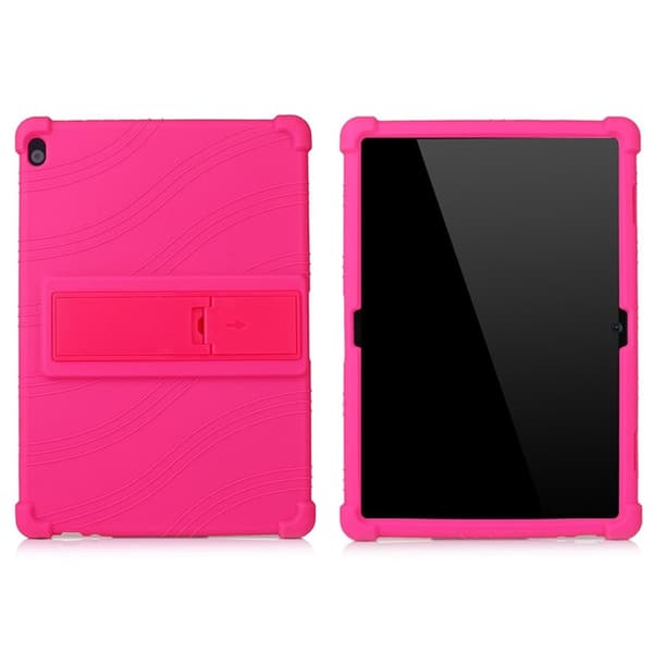 Silikone slide-out kickstand design etui til Lenovo Tab M10 - Rose Pink