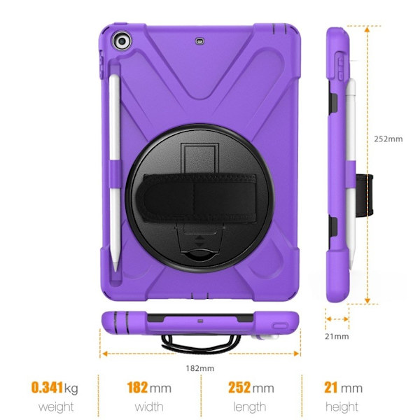 iPad (2018) 360 kombo etui - Lilla Purple