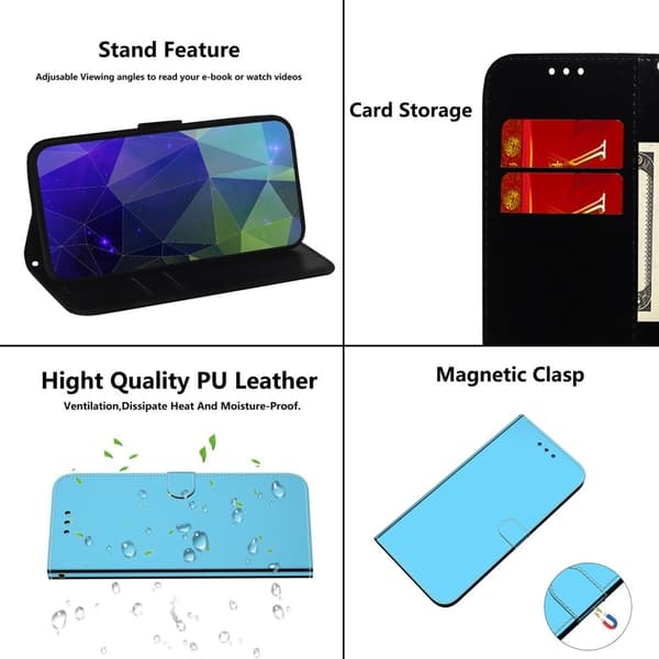 Mirror Samsung Galaxy A03s Flip Etui - Blå Blue