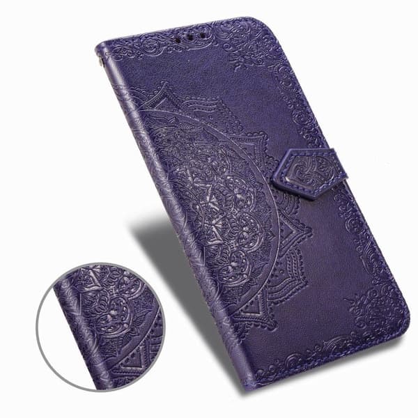 Mandala iPhone 12 Pro Max læderetui - Lilla Purple