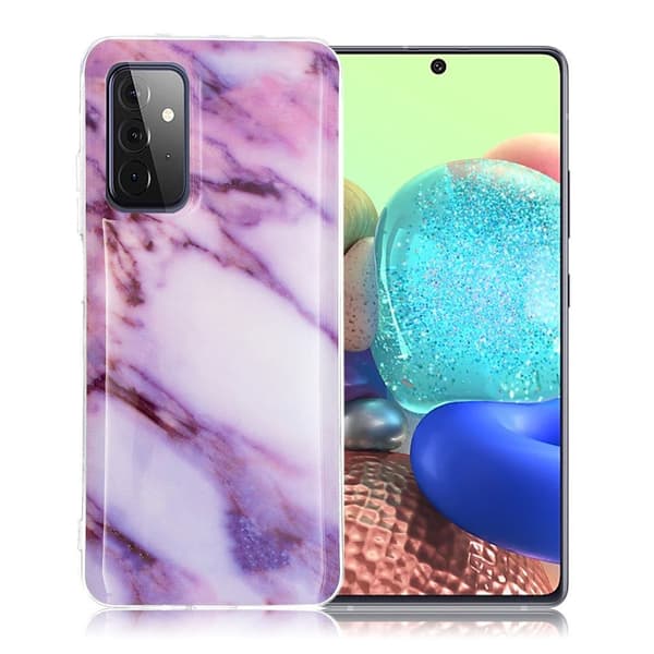 Marble Samsung Galaxy A72 5G Etui - Rose / Purple Hue Klinkekule Purple