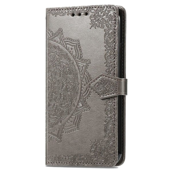 Mandala Xiaomi Redmi 12C / 11a Flip Etui - Grå Silver grey