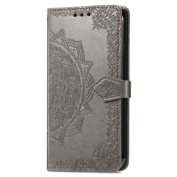 Mandala Xiaomi Redmi 12C / 11a Flip Fodral - Grå Silvergrå