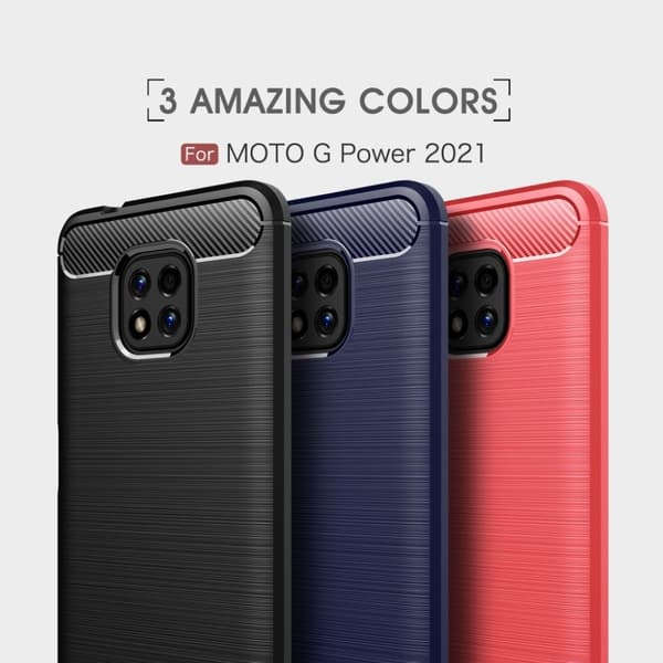 Carbon Flex Etui Motorola Moto G Power (2021) - Blå Blue