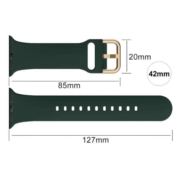 Apple Watch Series 8 (45 mm) enkel silikonerem - Sortliggrøn Green