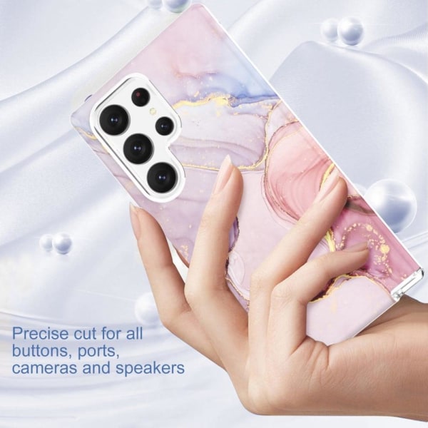 Marmormotiv Samsung Galaxy S23 Ultra skal - Ljusrosa Rosa