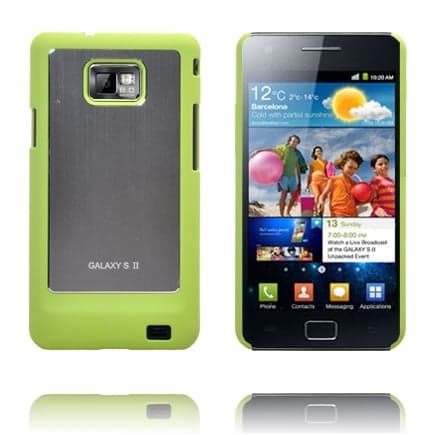 Galaxy S2 Alu Deksel (Hvit Kant) Samsung Galaxy S2 Deksel Green