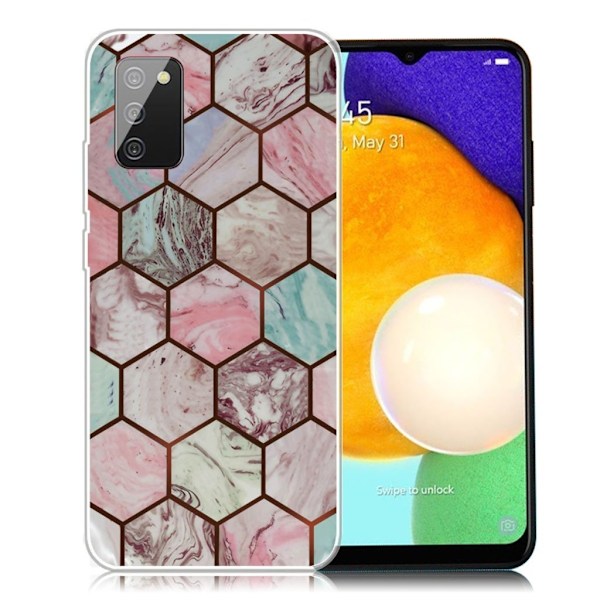 Marble Samsung Galaxy A03s Suojakotelo - Honeycomb Marble Pattern Multicolor