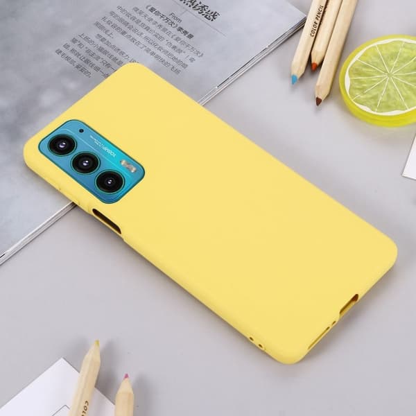 Matte Liquid Silikone Cover til Motorola Edge 20 - Gul Yellow