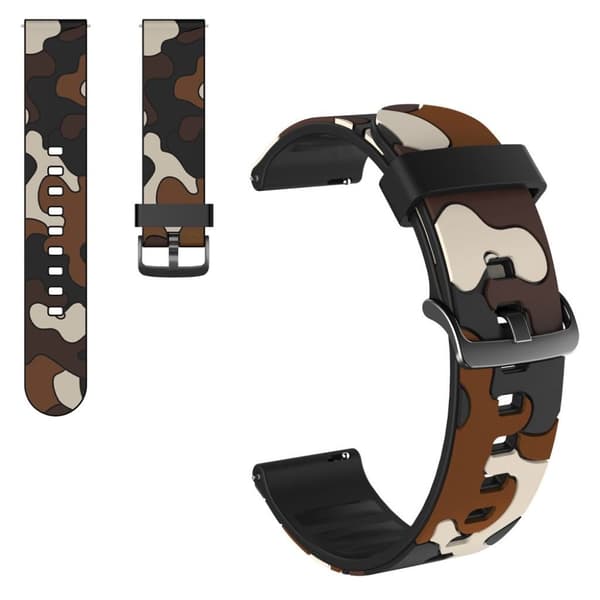 20mm Universal camouflage themed watch strap - Brown Brun